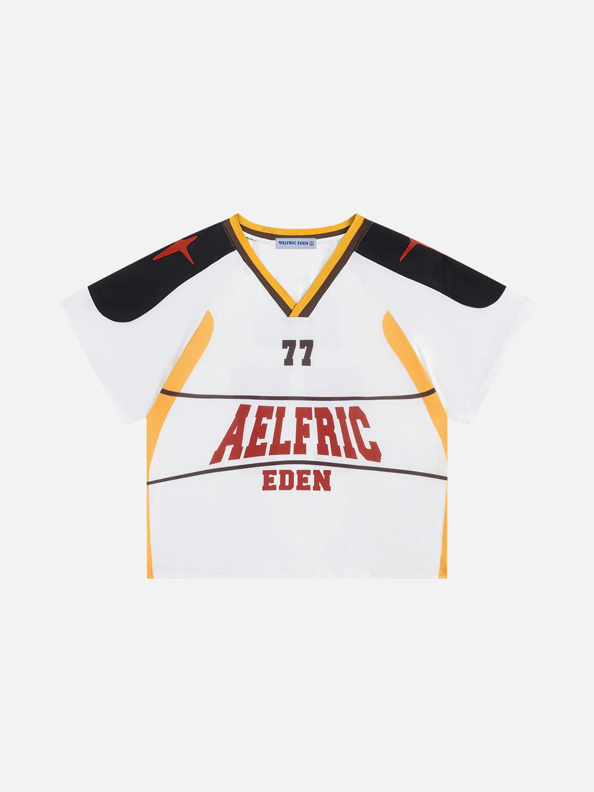 Aelfric Eden Cropped 77 V-Neck Panel Jersey Tee