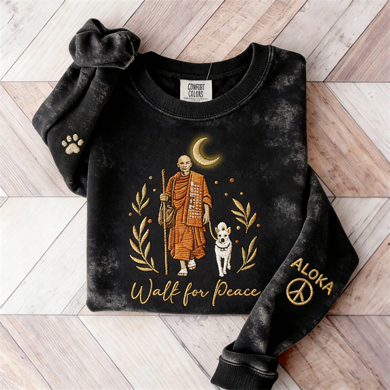 Walk For Peace Aloka & Monk Paw Print Cozy Sweatshirt