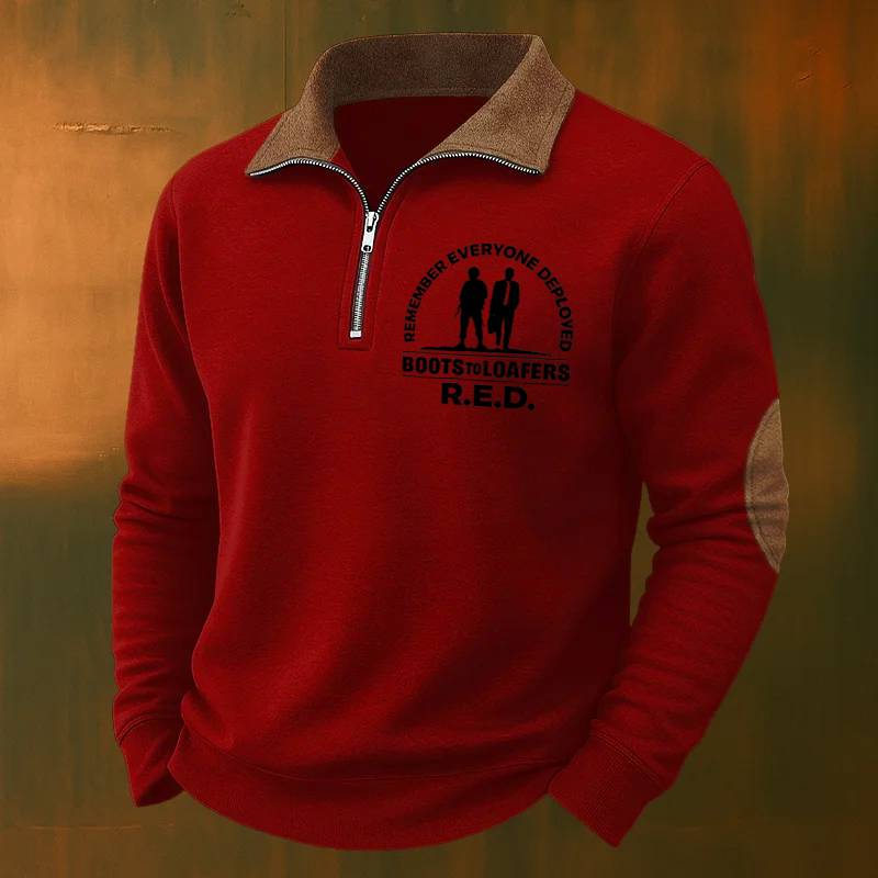 Men's Red Friday Casual Zipper Sweatshirt