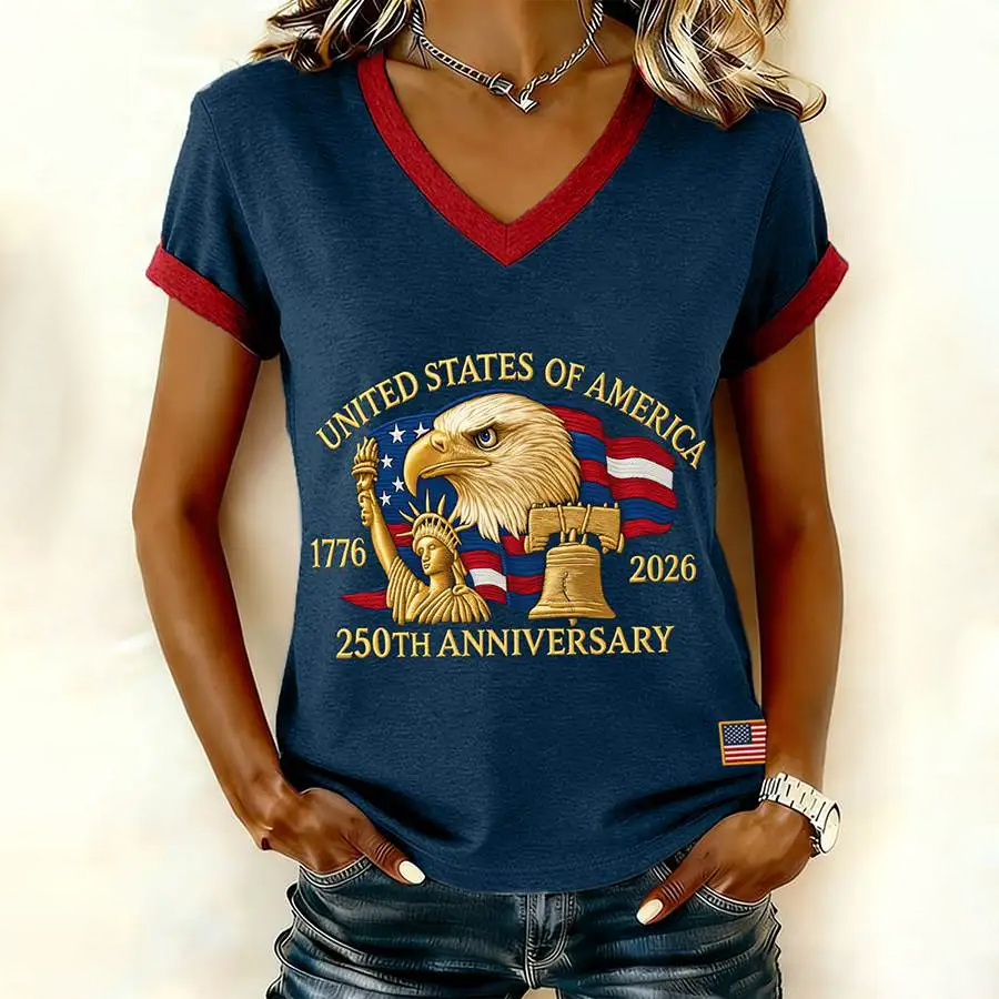 Women's Vintage America 250th Anniversary Print T-Shirt
