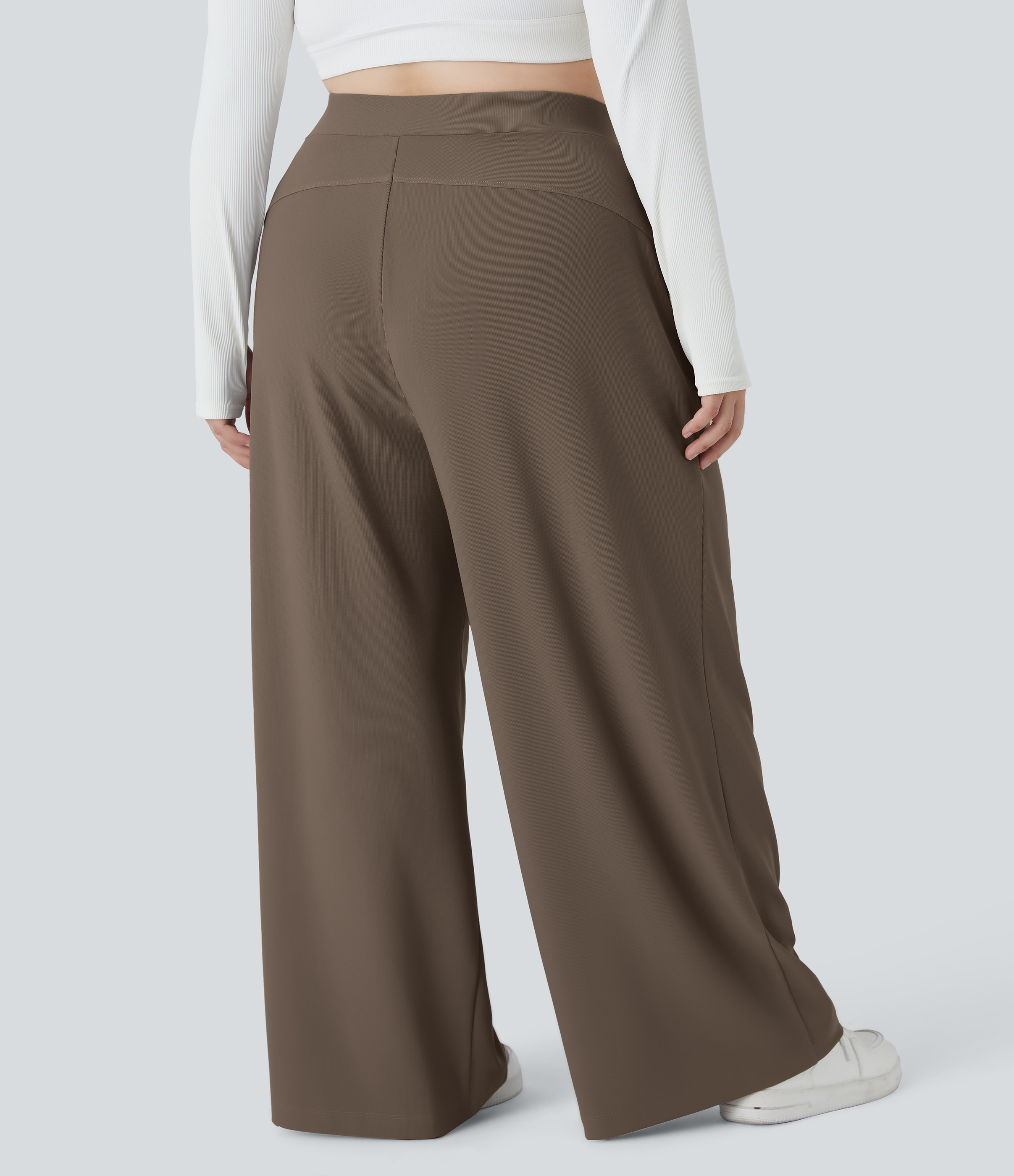 Halara Flex™ High Waisted Body Sculpt Waist-Slimming Pocket Wide Leg Micro Waffle Plus Size Work Pants
