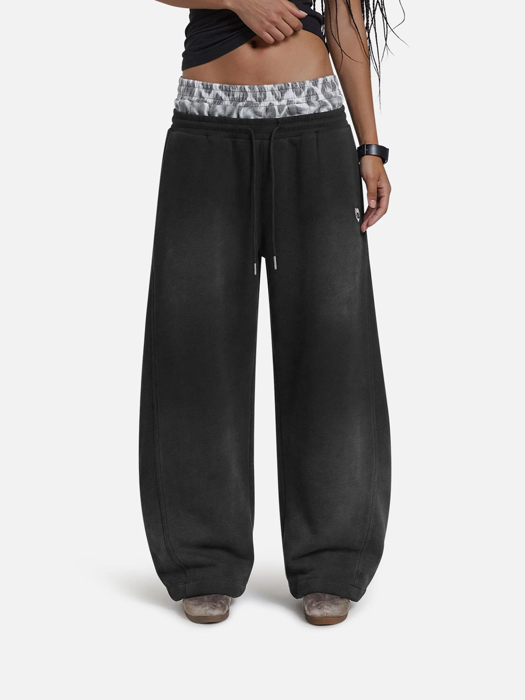 Aelfric Eden Leopard Double Waist Baggy Sweatpants