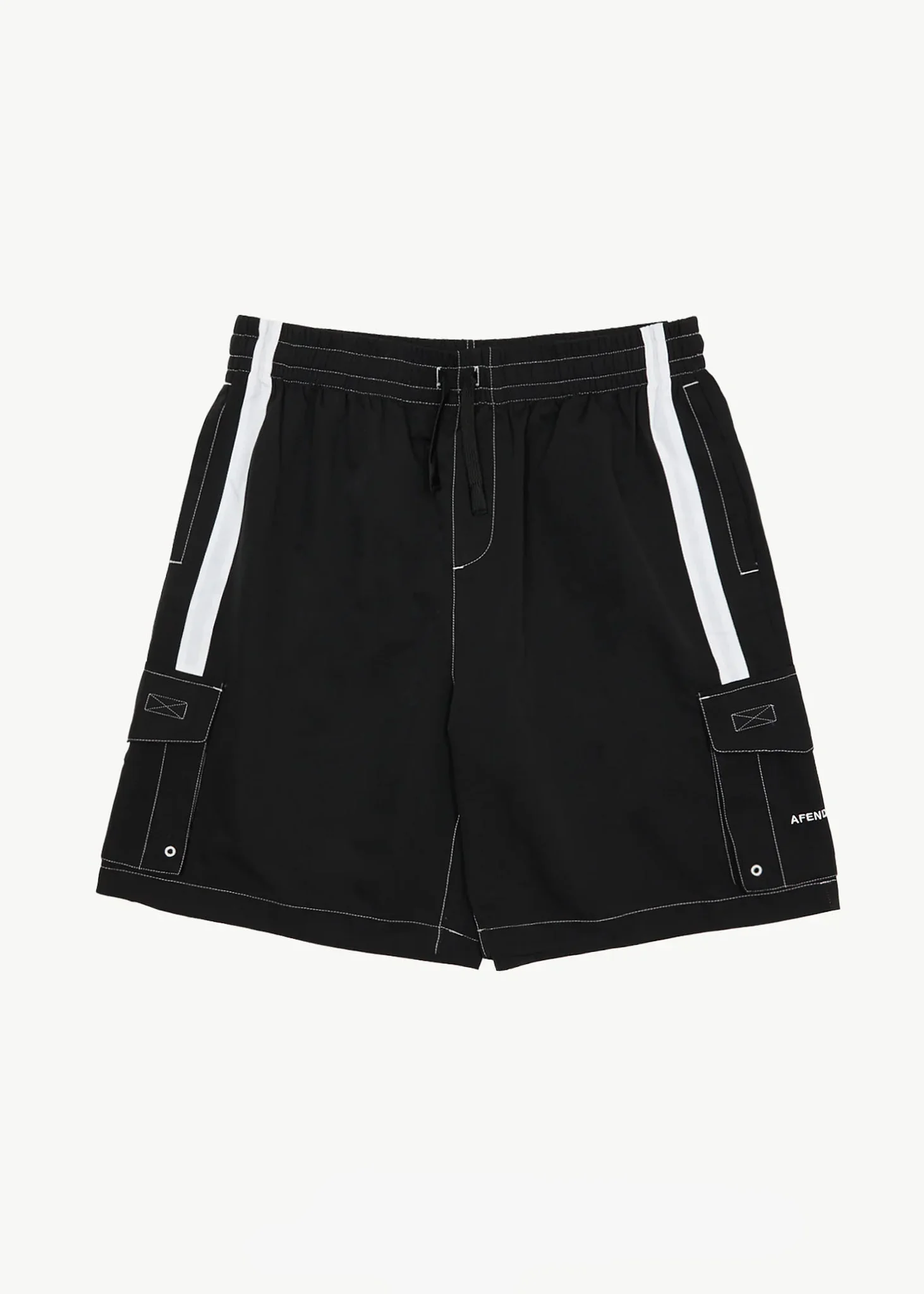AFENDS Mens House Related - Cargo Swim Short 21" - Black
