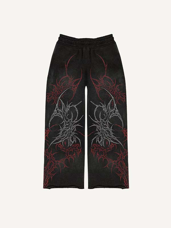 Graphic Print Elastic Waist Pants