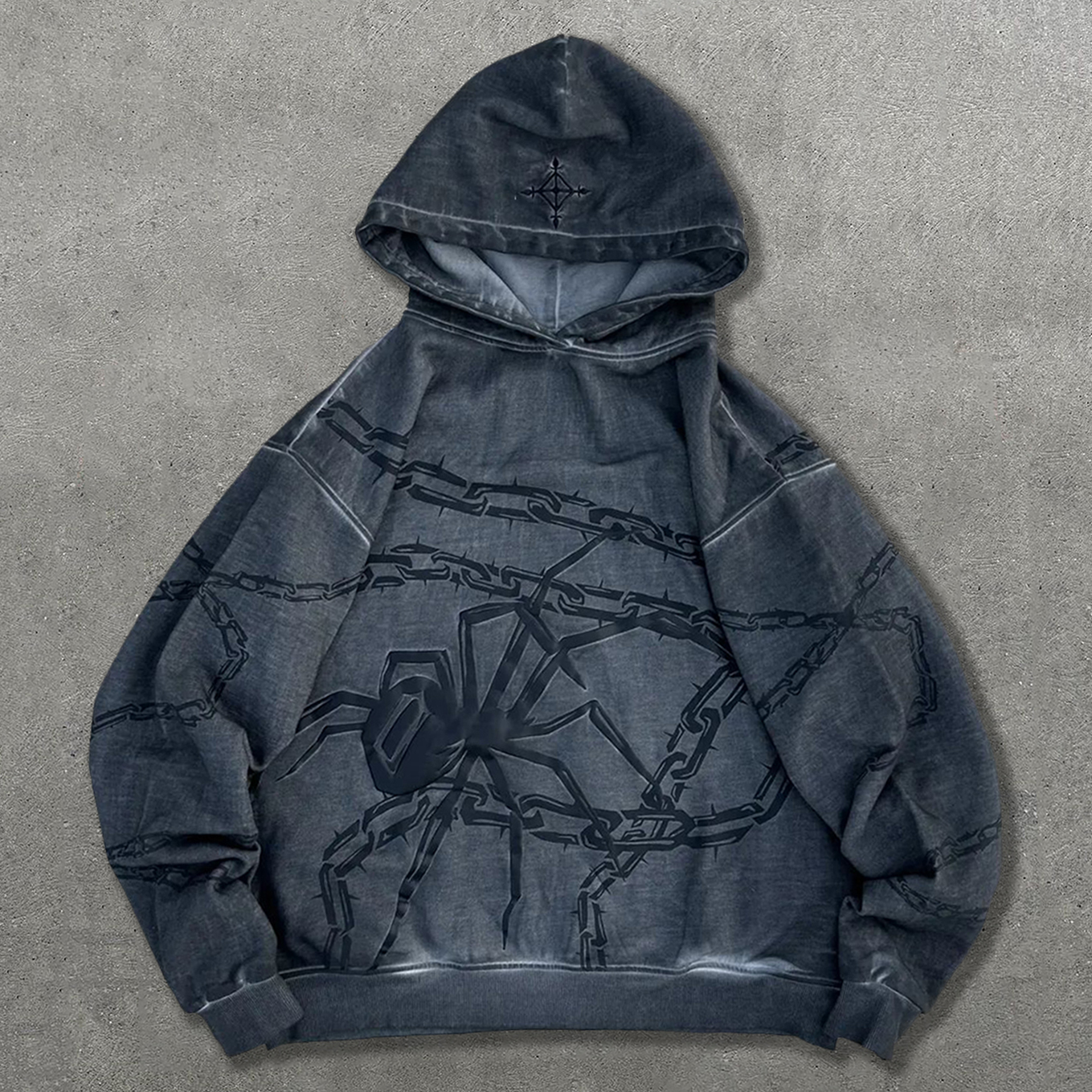 Anime Spider Chain Print Long Sleeve Hoodies