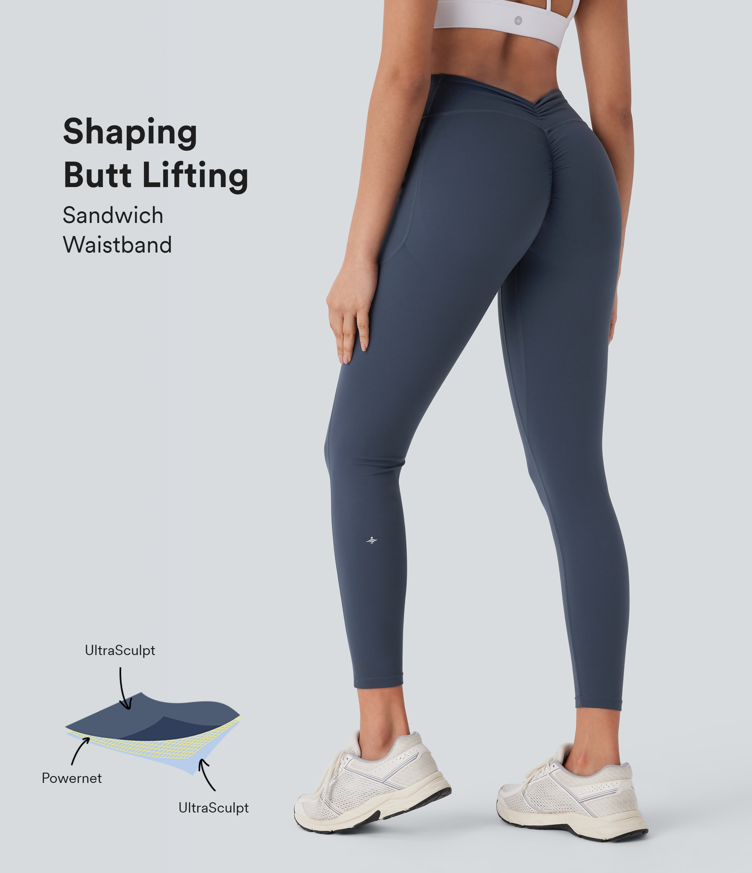 Halara UltraSculpt™ High Waisted Tummy Control Butt Lifting Ruched Pocket Shaping Yoga Leggings