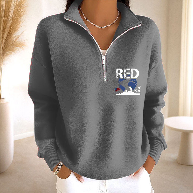 Women's Red Friday Print Casual Sweatshirt