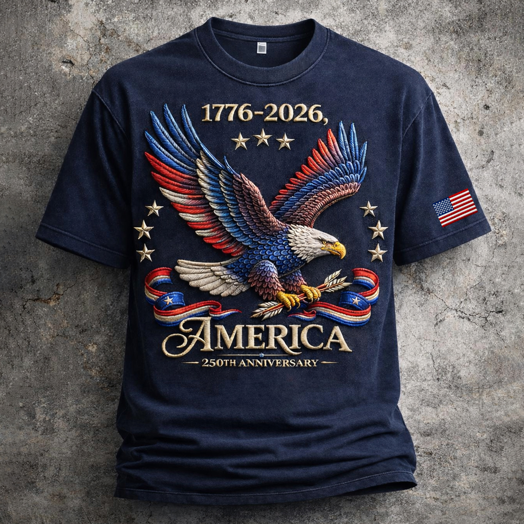 US 250th Anniversary Printed Casual Short Sleeve T-Shirt
