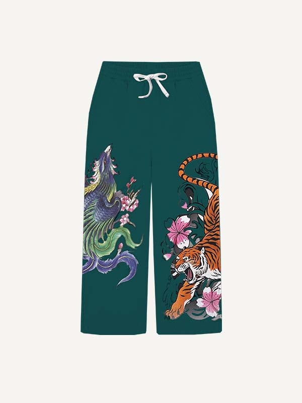 Tiger&Phoenix Print Elastic Waist Pants