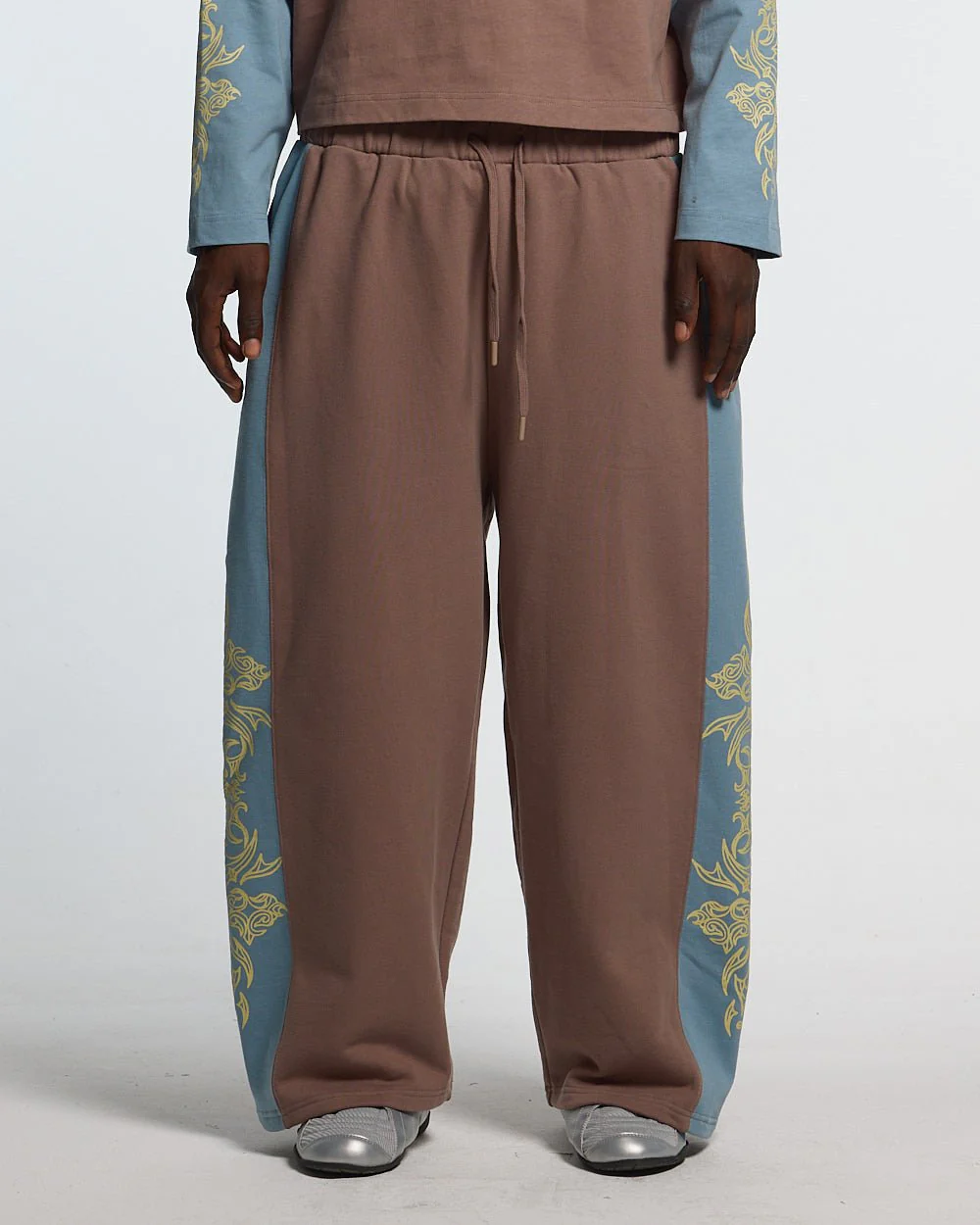 TRIBAL SWEATPANTS BROWN & BLUE