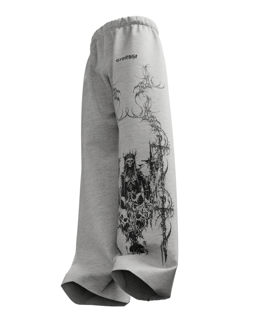 Grey Grim Unisex Straight Fit Baggy Pants