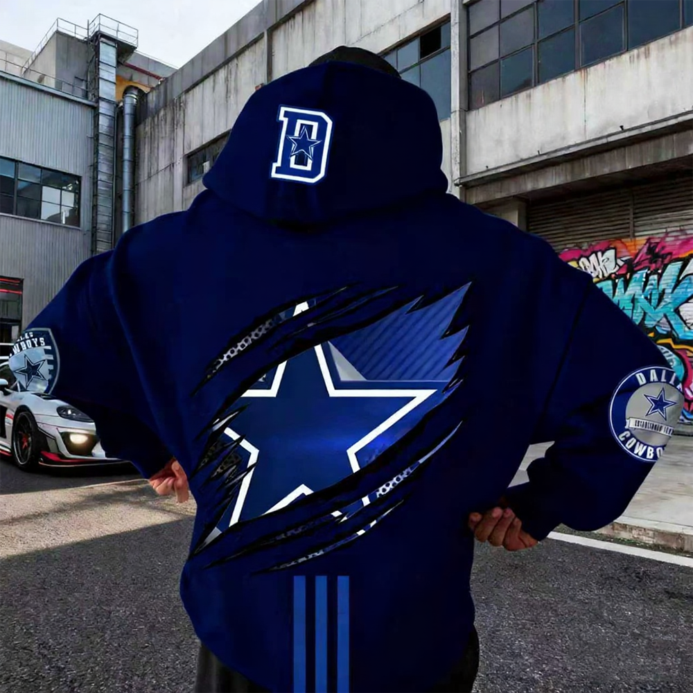 Unisex Universal Rugby Team Logo Printed Sporty Casual Hoodie