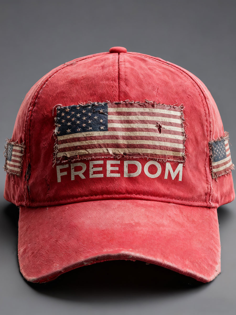 Freedom print casual unisex hat