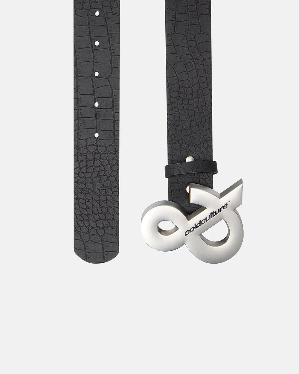 SNAKE & SKIN LEATHER BELT BLACK