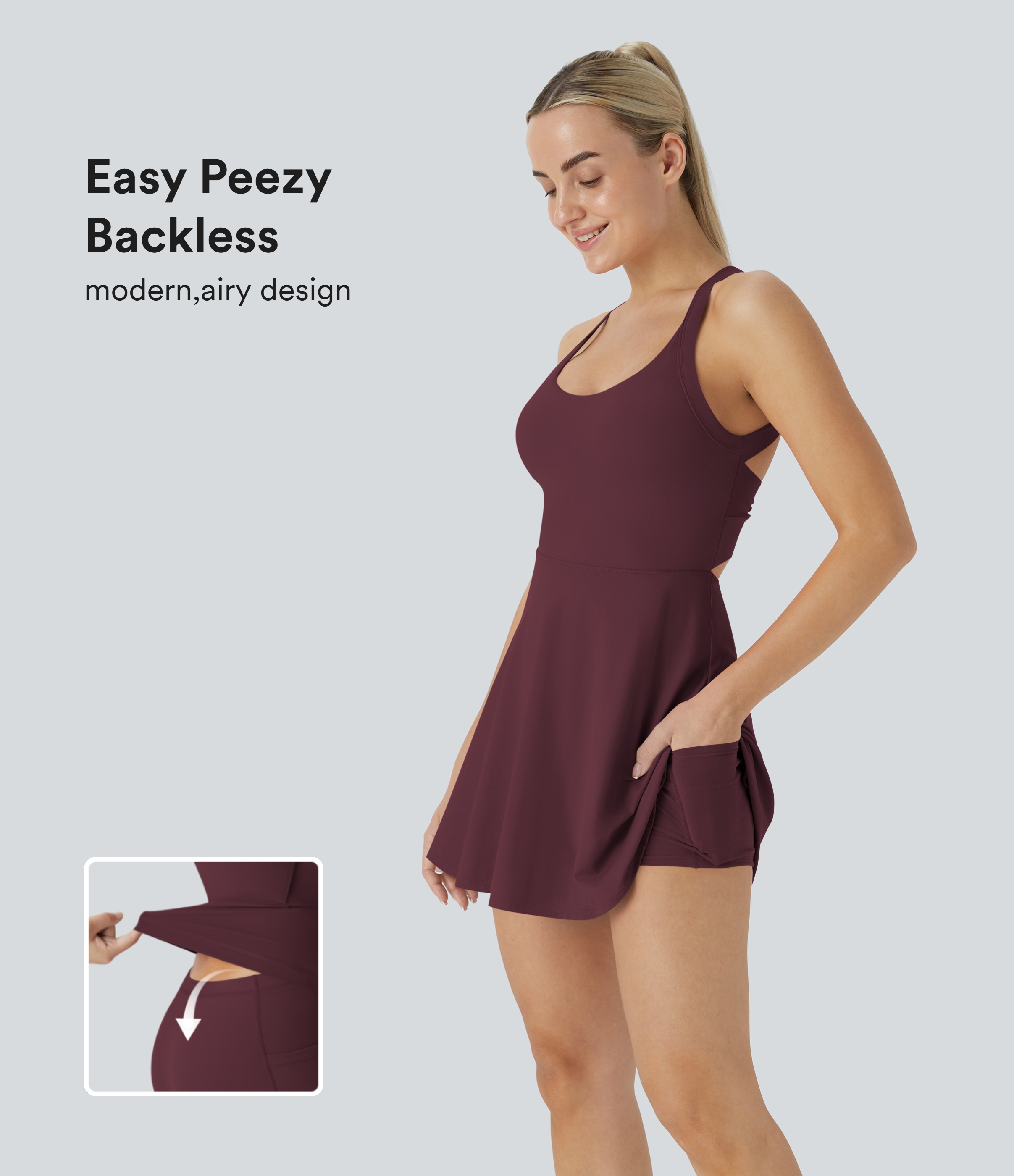 Softlyzero™ Airy Backless Twisted Cool Touch Dance Active Dress-Easy Peezy Edition