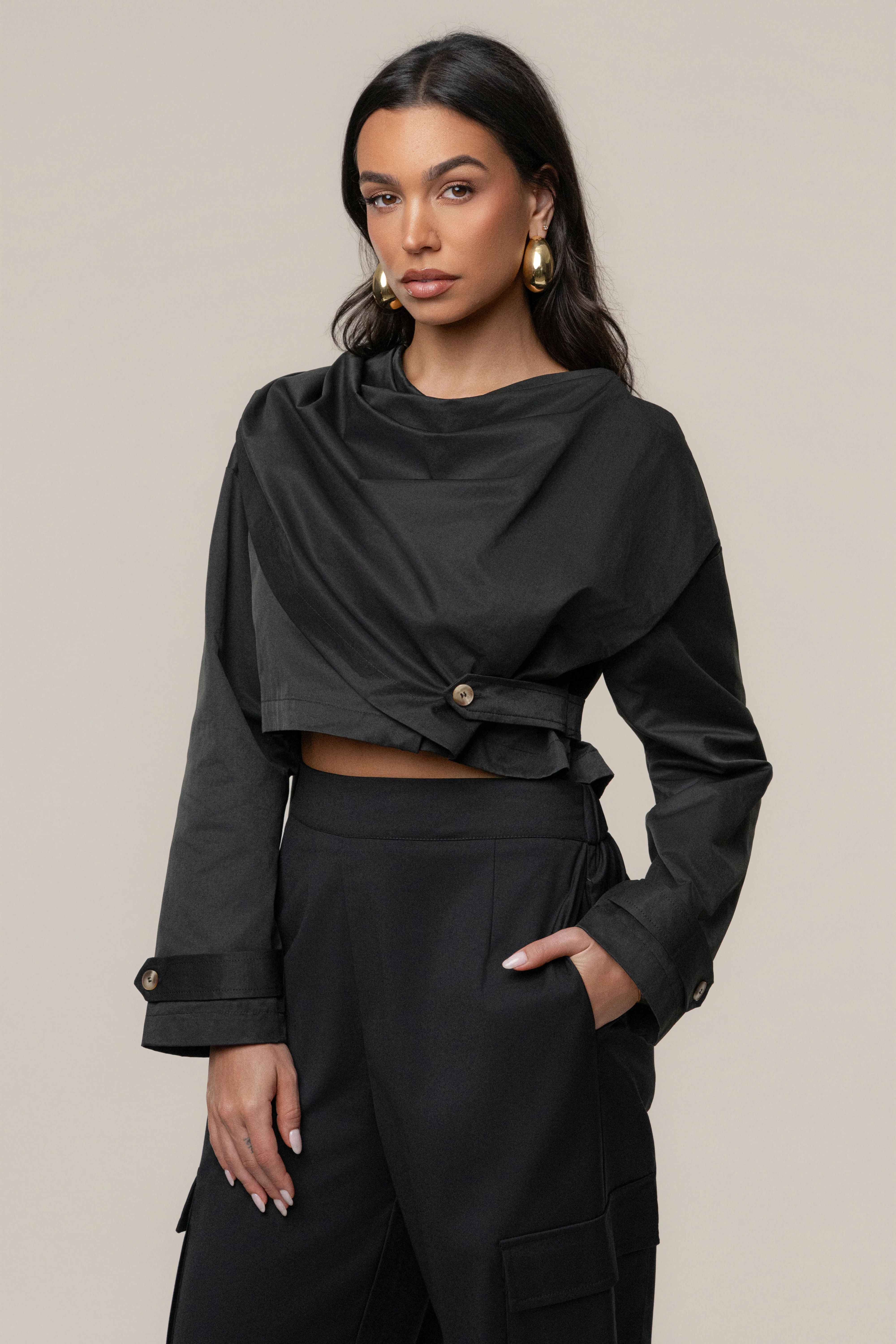 Black Next Level Cape Jacket