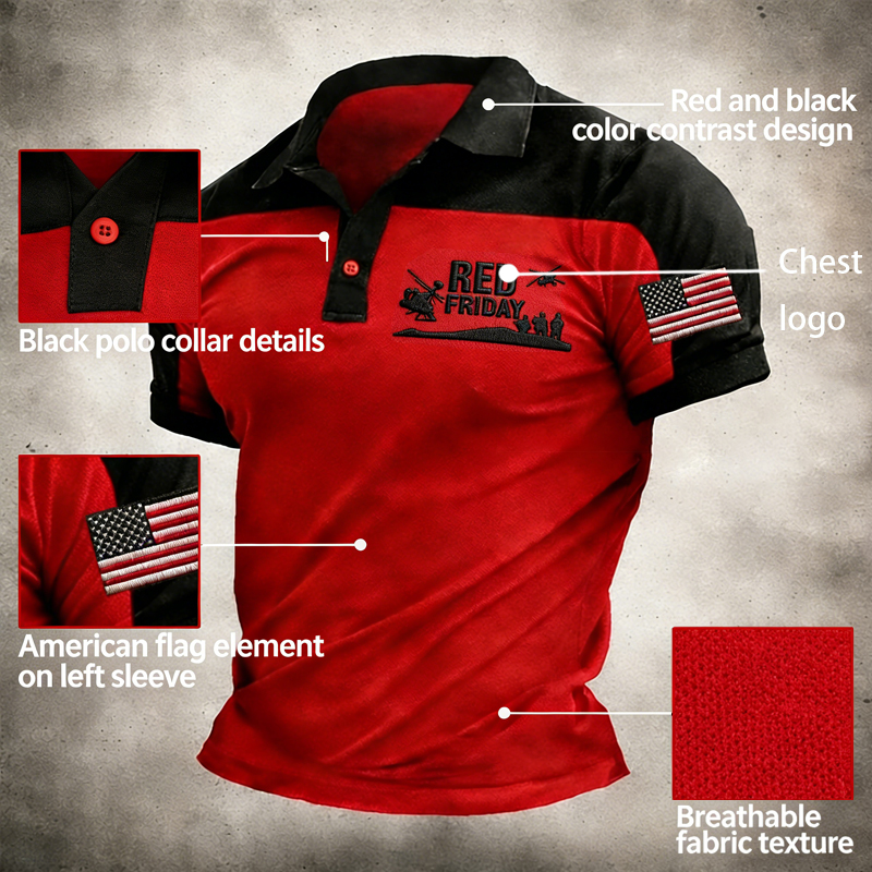 Red Friday Art Print Men's Polo Shirt