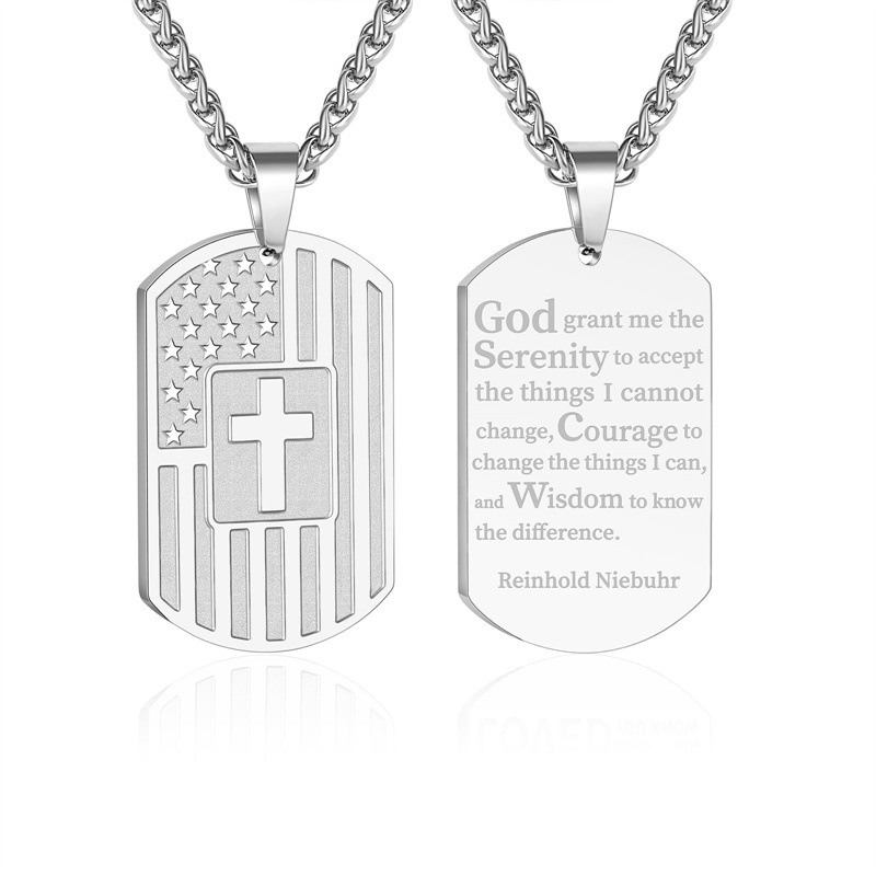 Men's Military Brand Cross Pendant Necklace