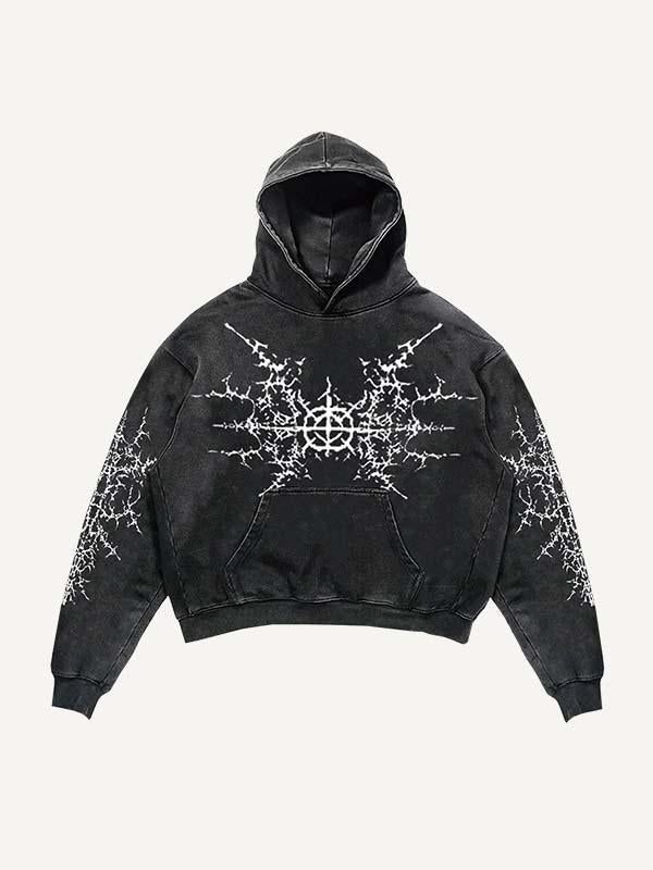 Figure&Wing Graphic Print Slant Pockets Hoodie
