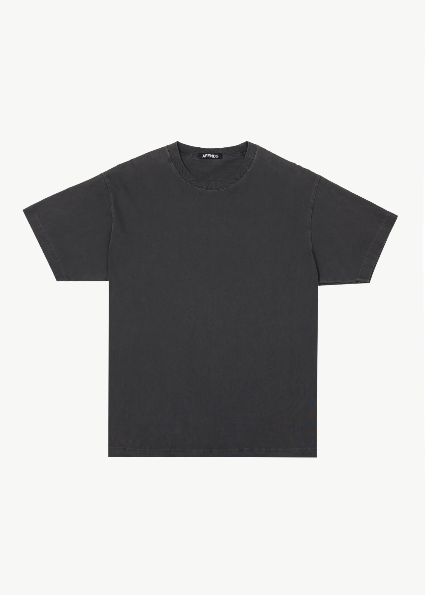 AFENDS Mens Genesis - Heavyweight Boxy Tee - Stone Black