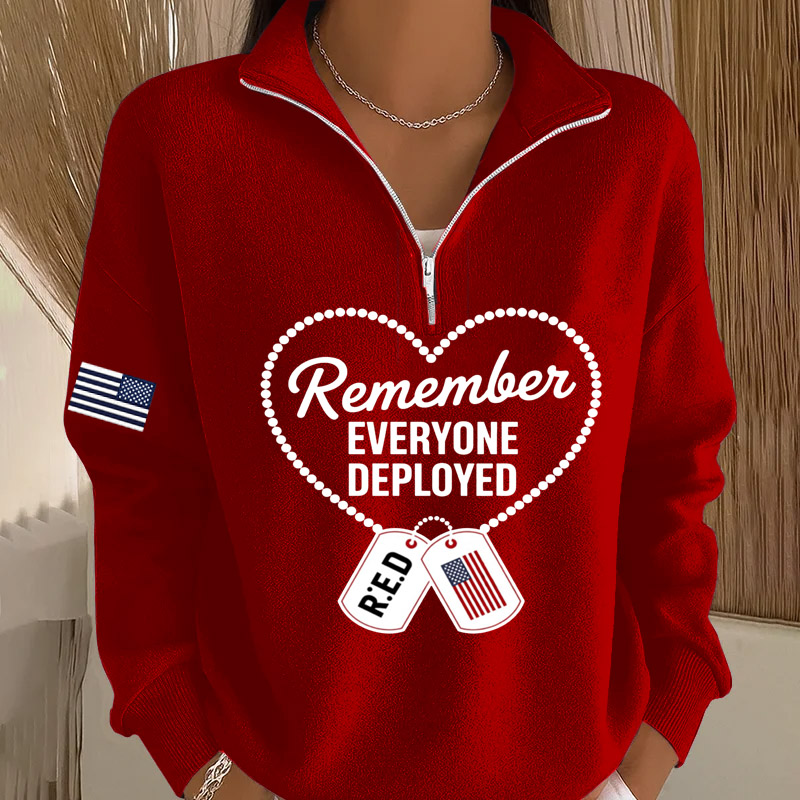 Women's Red Friday Printed Casual Sweatshirt