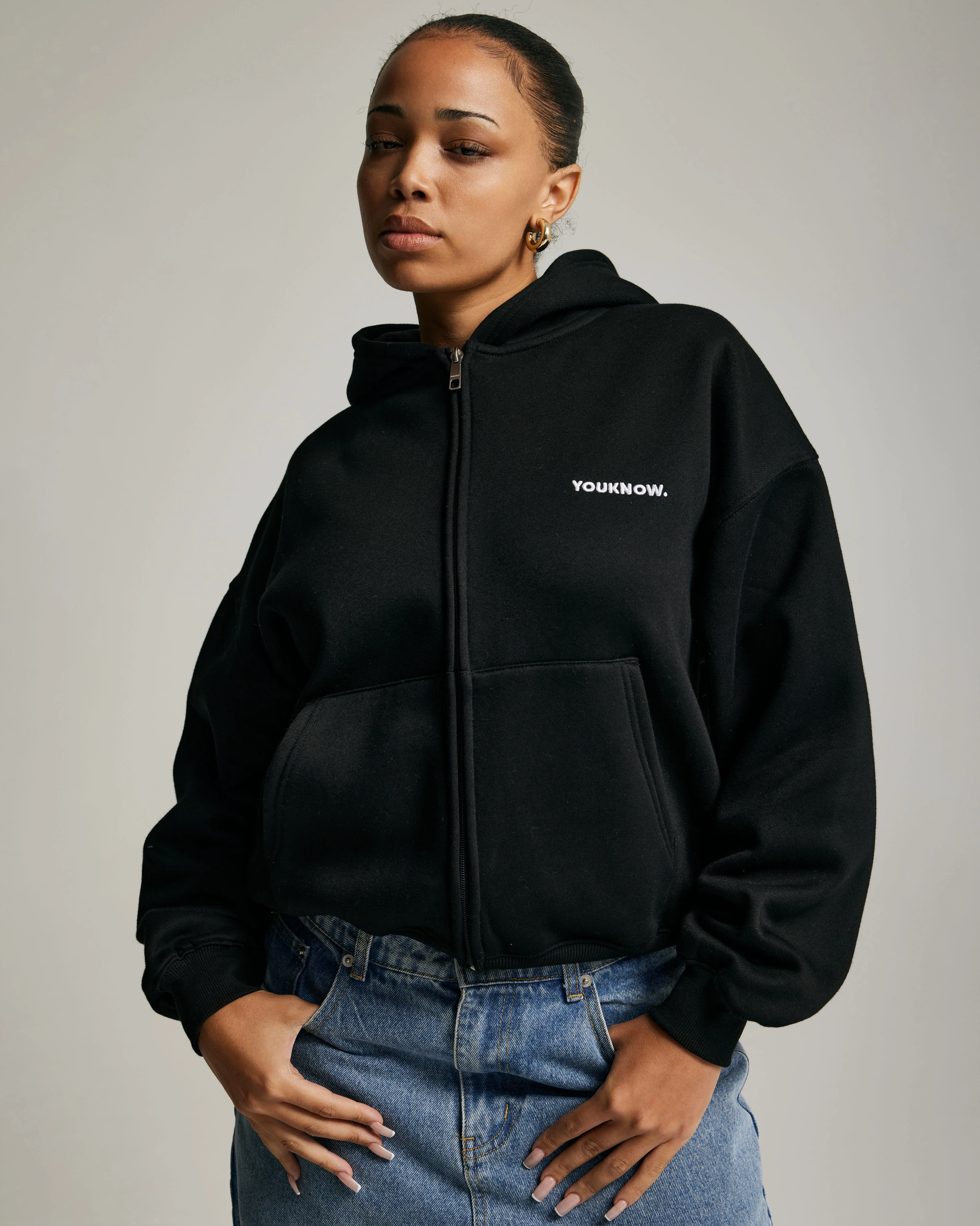 Core Zip Up Hoodie | Black