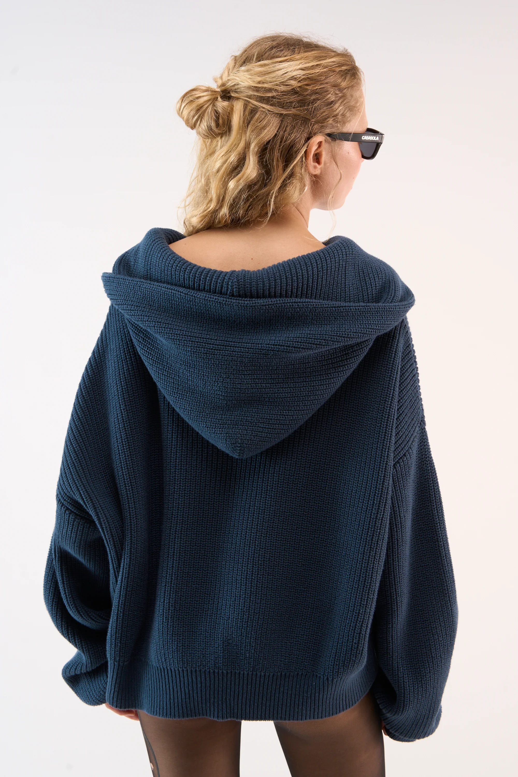 Bawdy Navy Knit Hoodie
