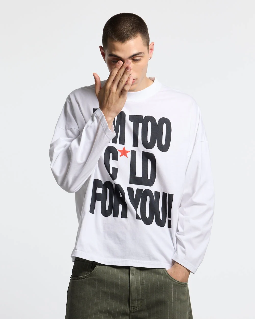 IM TOO COLD LONGSLEEVE TEE WHITE