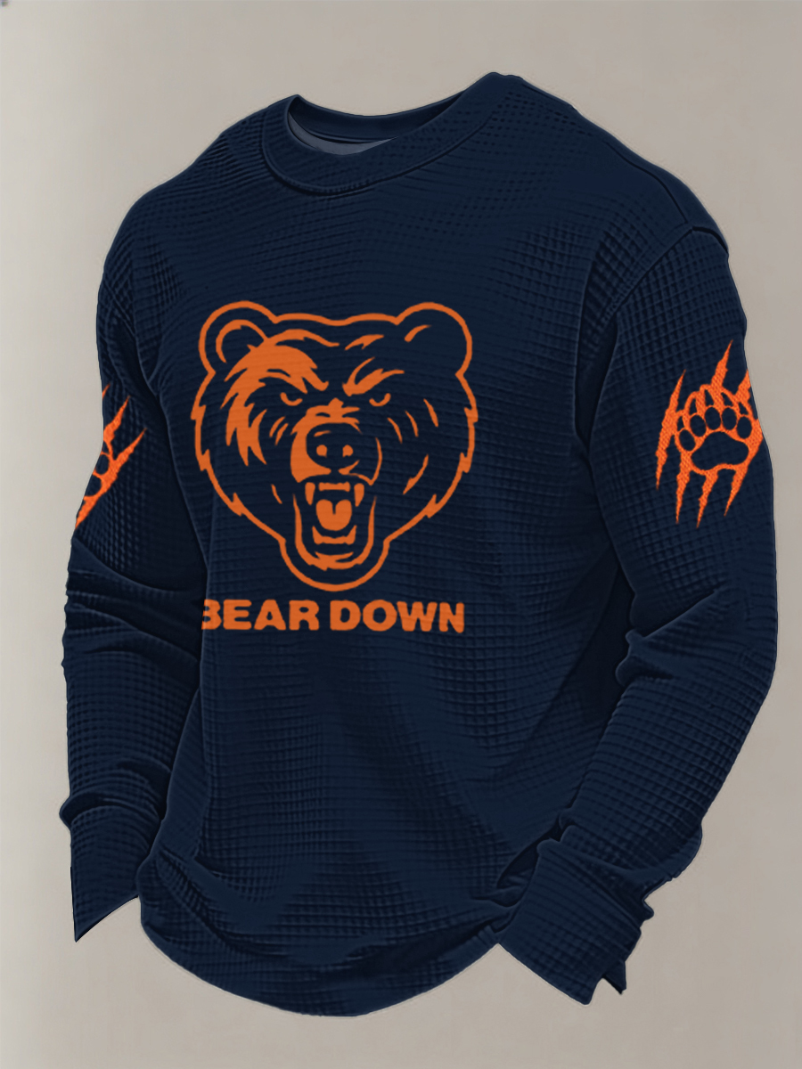 Men's Football Fans Gameday Casual Waffle Sweatshirt