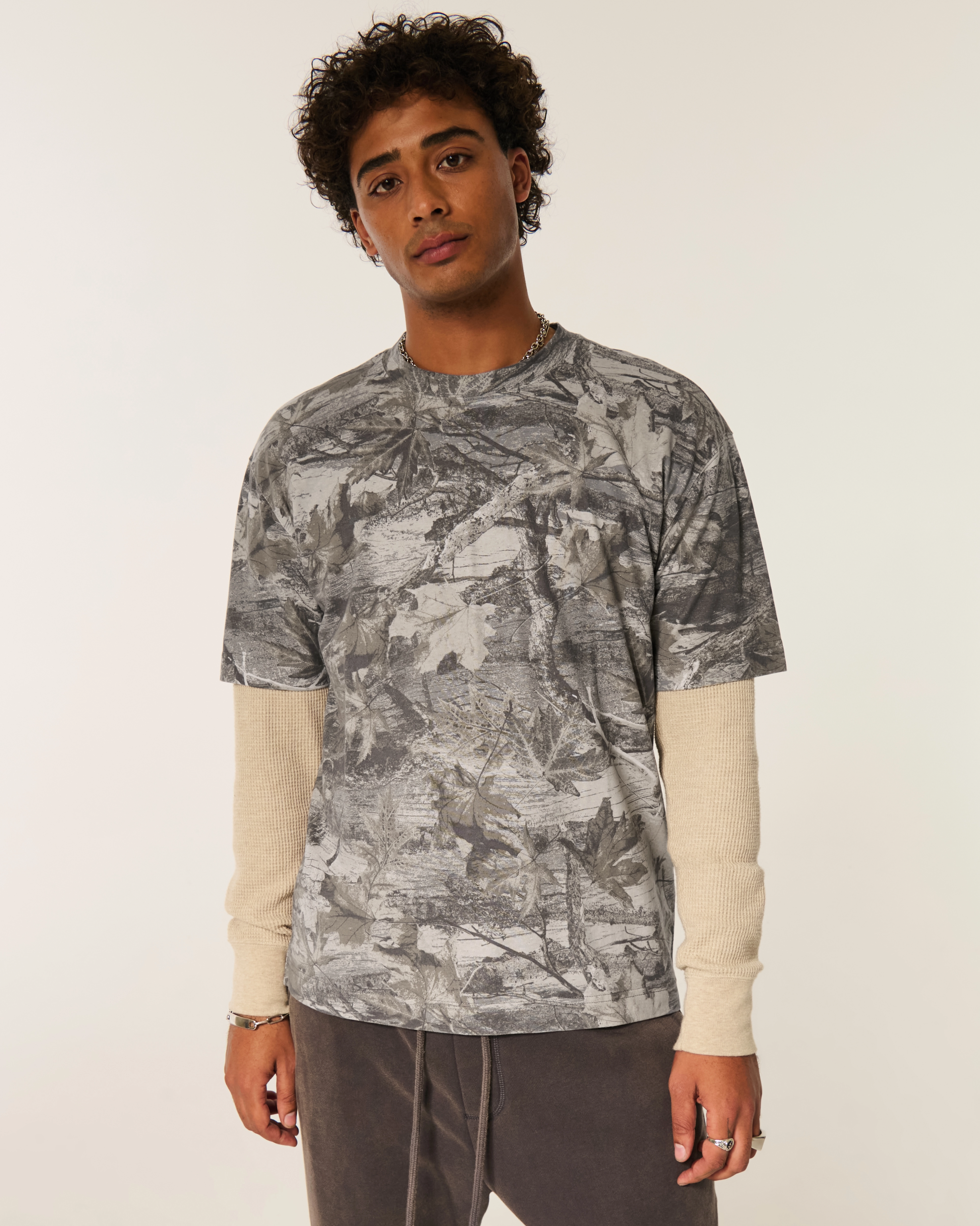 Boxy Heavyweight Cotton Camo Crew T-Shirt