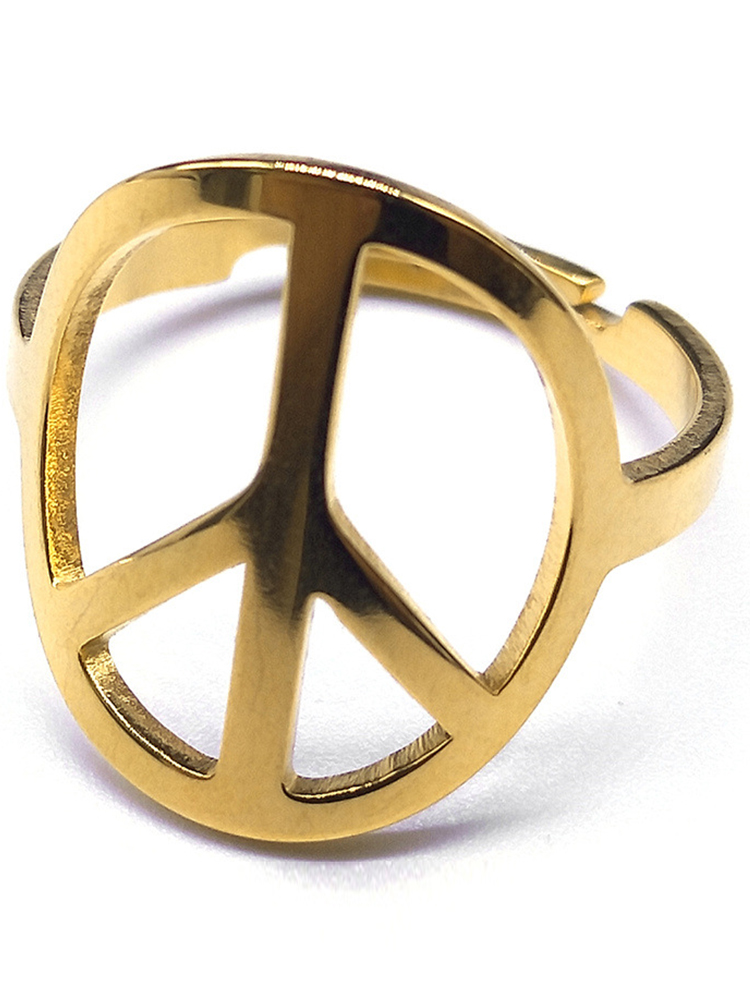 World Peace Symbol Stainless Steel Ring