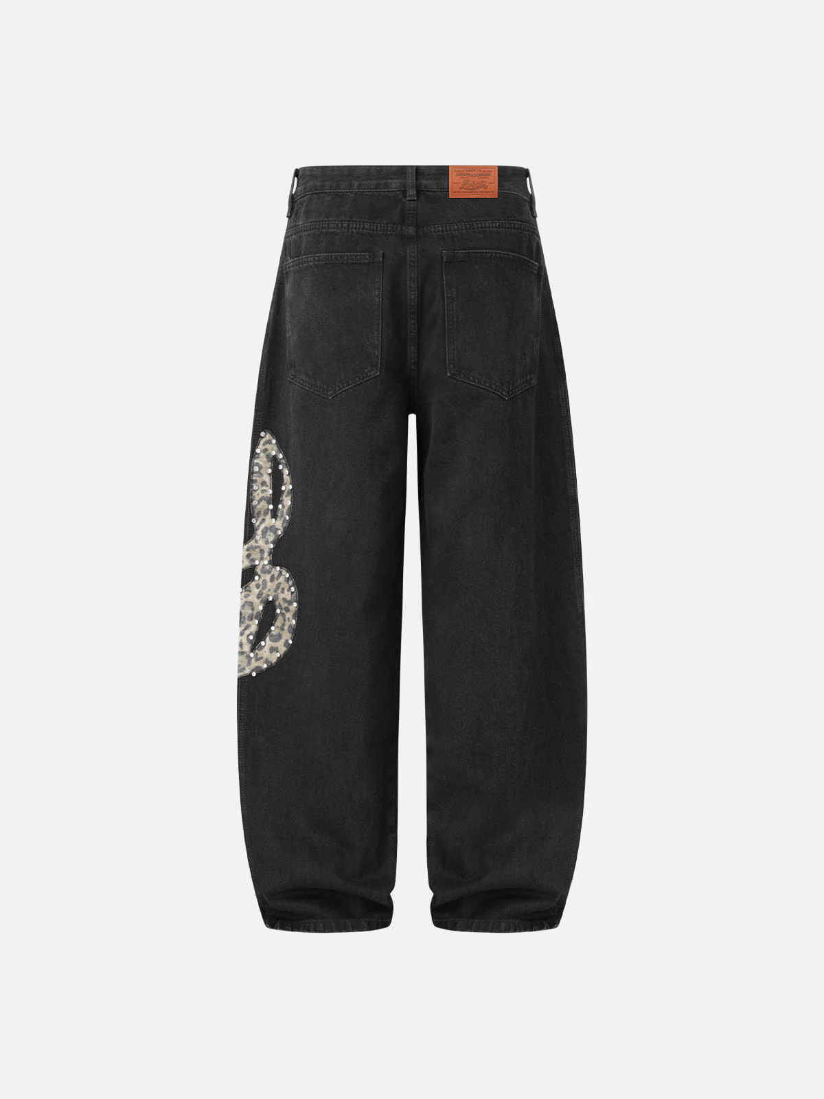 Aelfric Eden Leopard Rhinestone Baggy Jeans