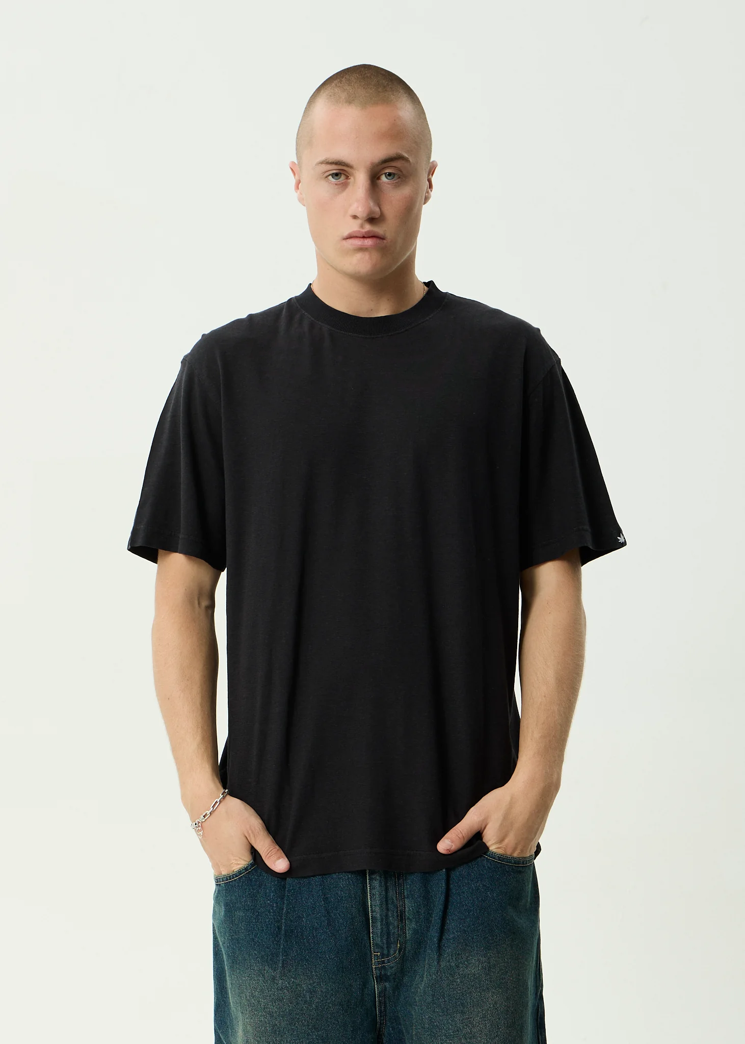 AFENDS Mens Classic - Retro Tee - Stone Black