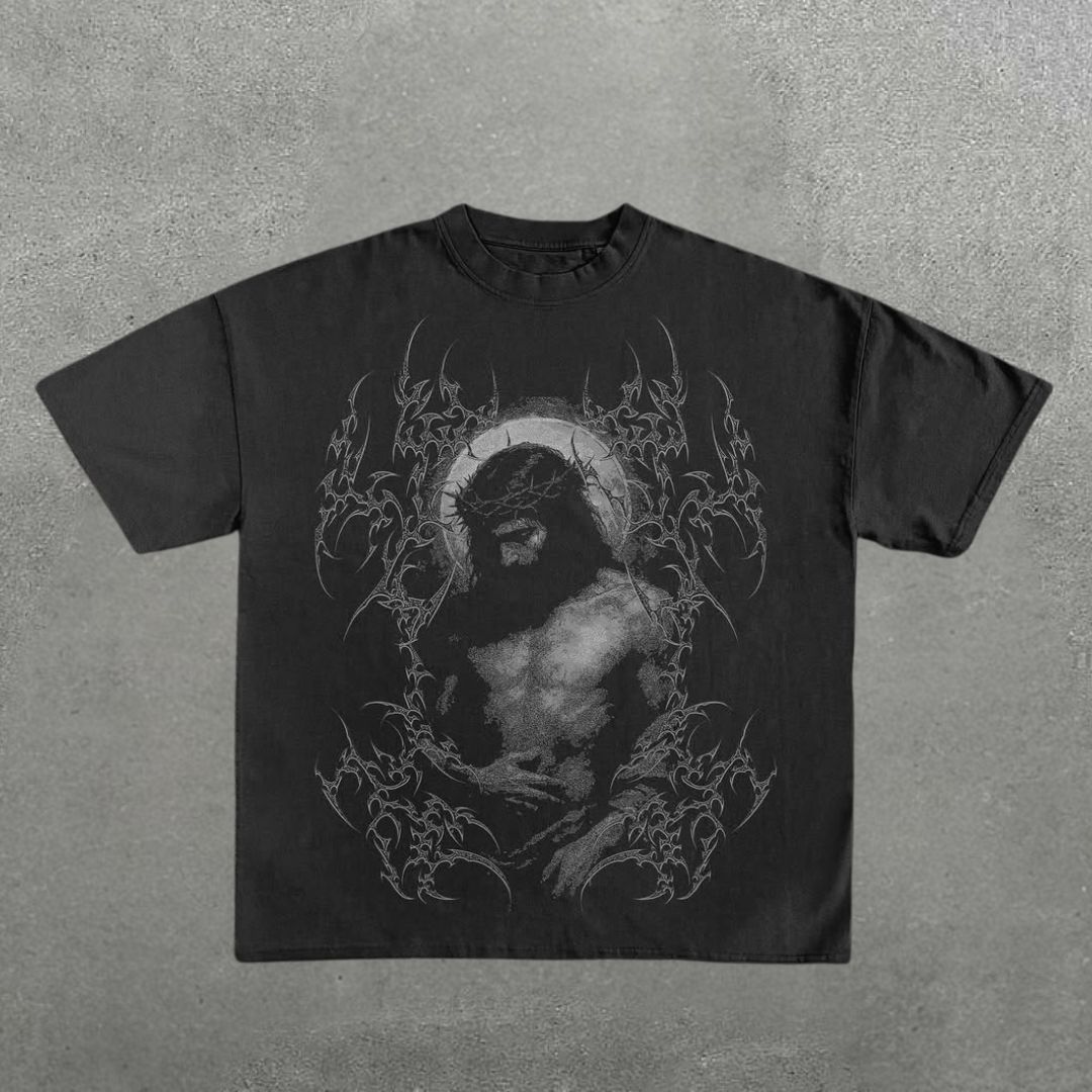 Gothic Jesus Crown of Thorns Darkness T-Shirt