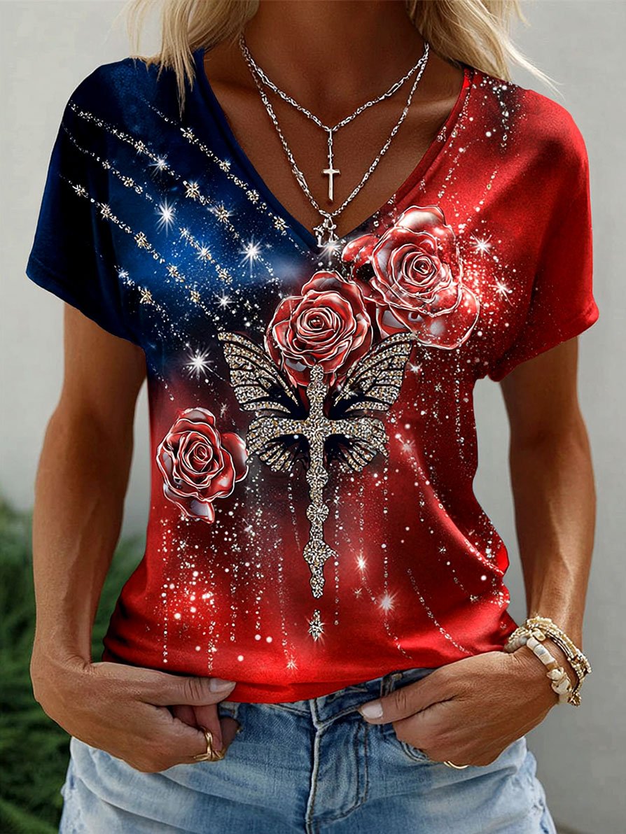 Women's Vintage Faith American Founding 250th Anniversary Short-Sleeved T-Shirt
