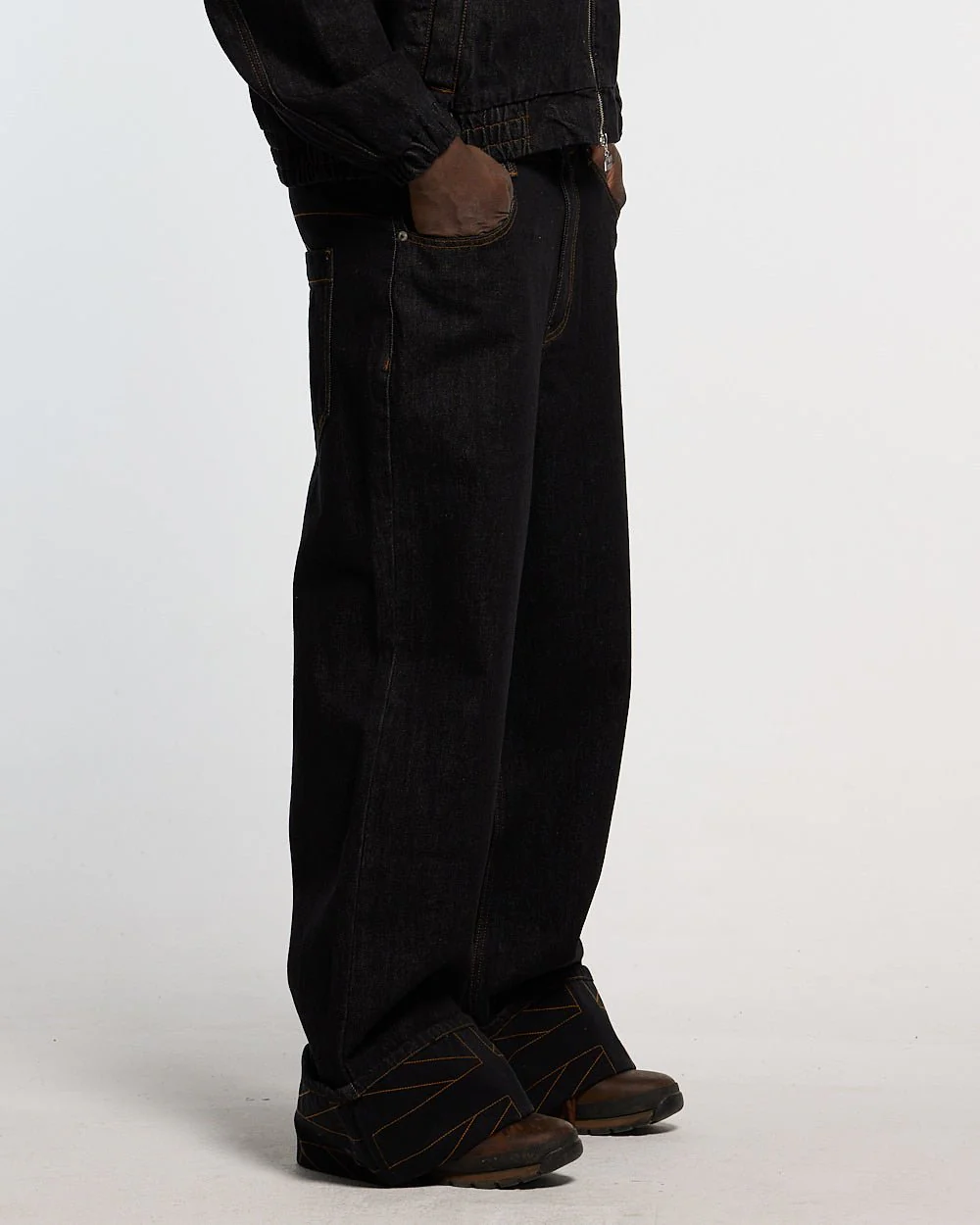 TOP BOY PANTS BLACK DENIM