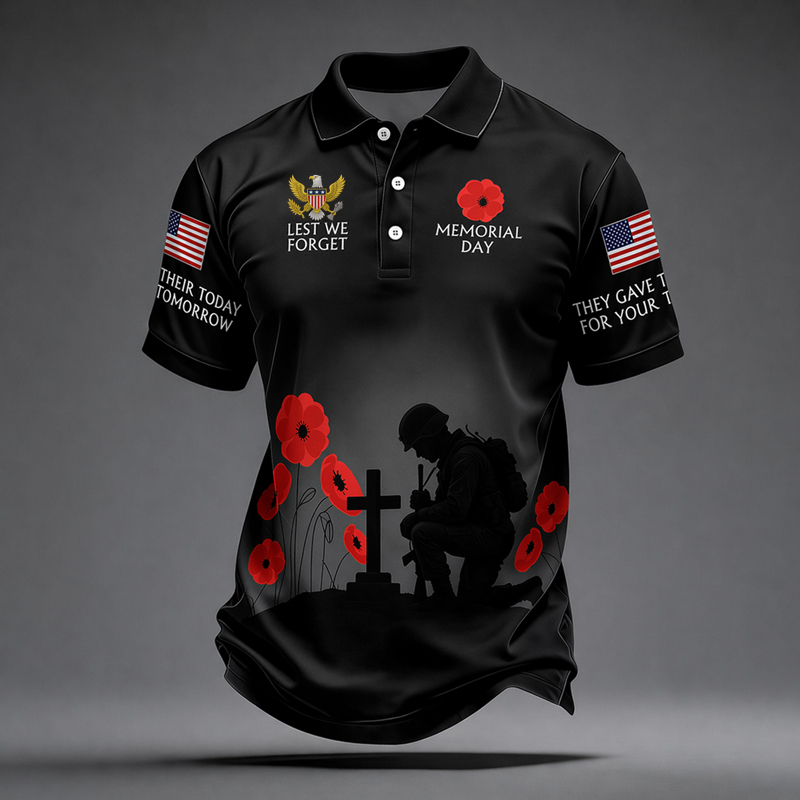 Memorial Day Art Print Men's Polo Shirt