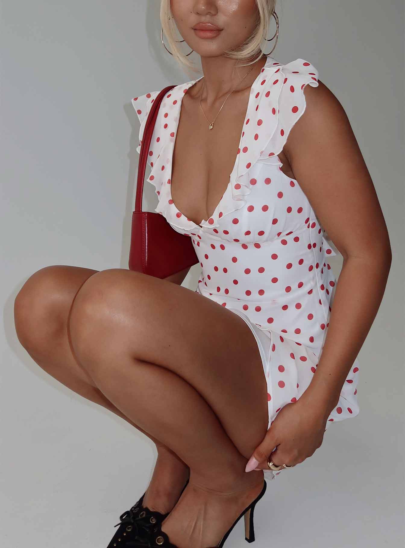 I Guess So Mini Dress White / Burgundy Tall