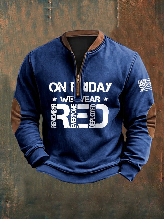 Men's On Friday We Wear Red Printed Sweatshirt