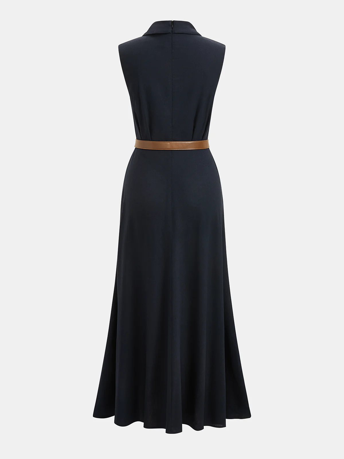 Belted Sleeveless Wrap Maxi Dress