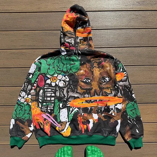 Jesus Graffiti Zip-Up Hoodie
