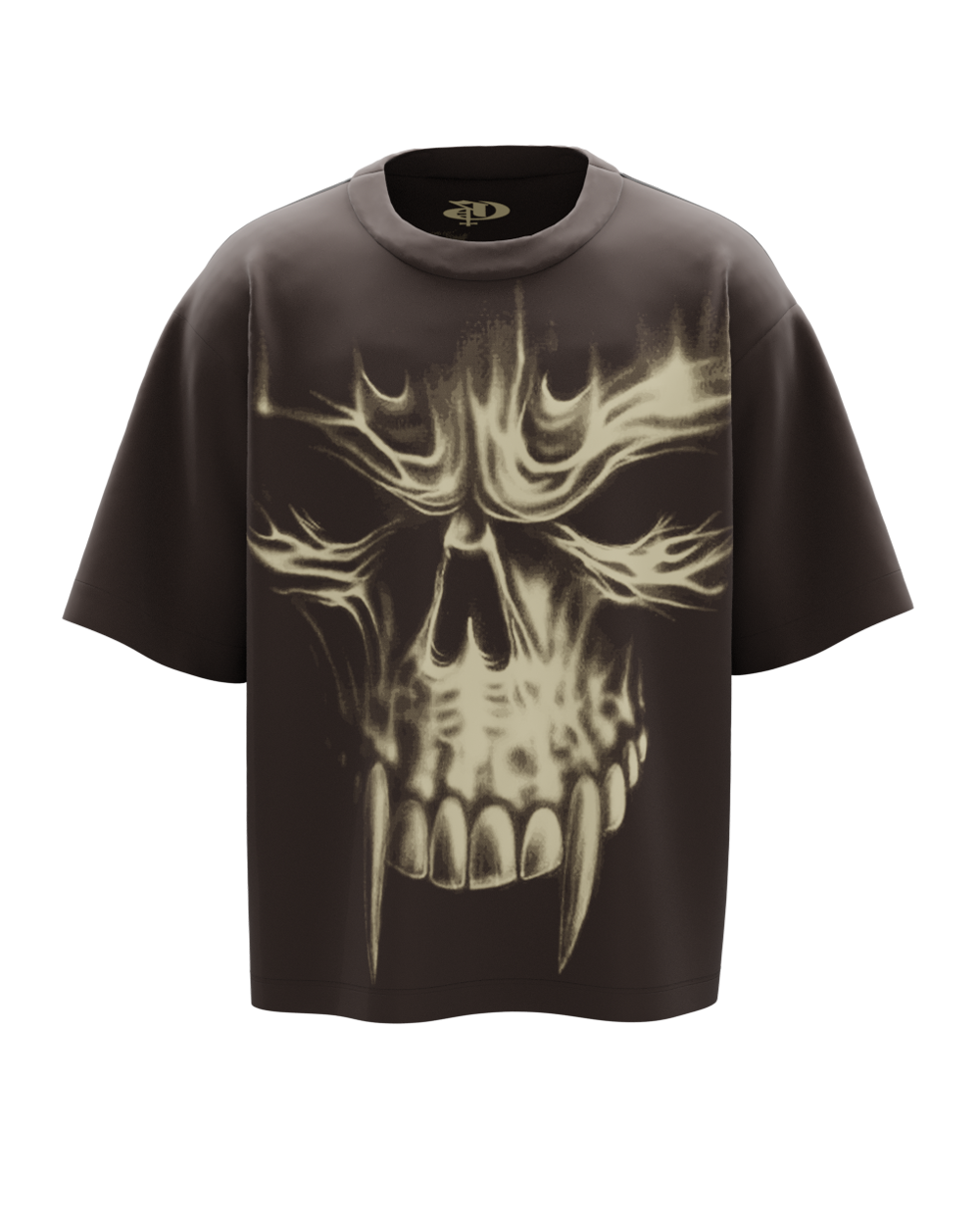 Punisher Brown Boxy Oversized Tshirt