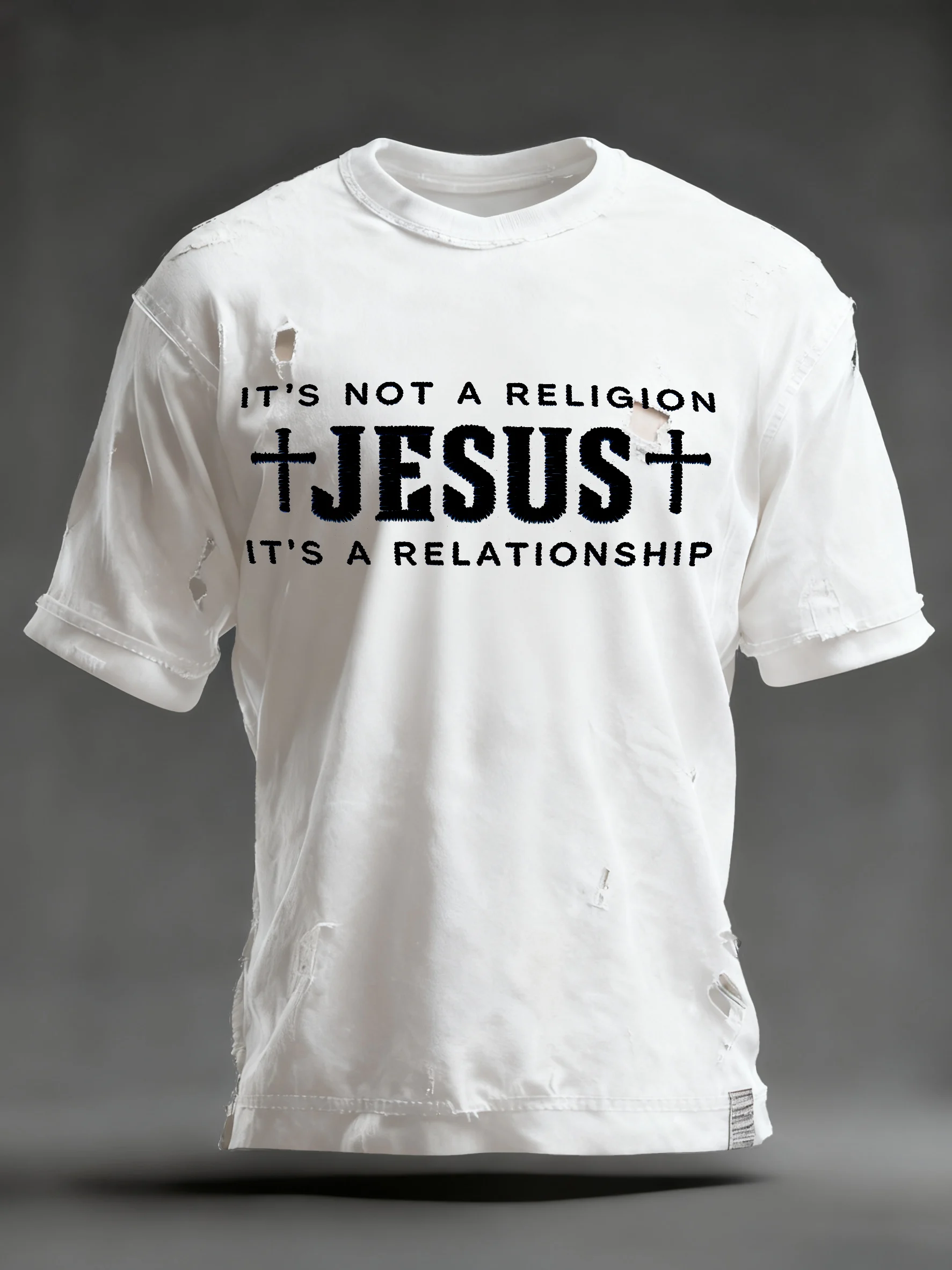 Men's Black Power Print T-shirt-Fast Shipping