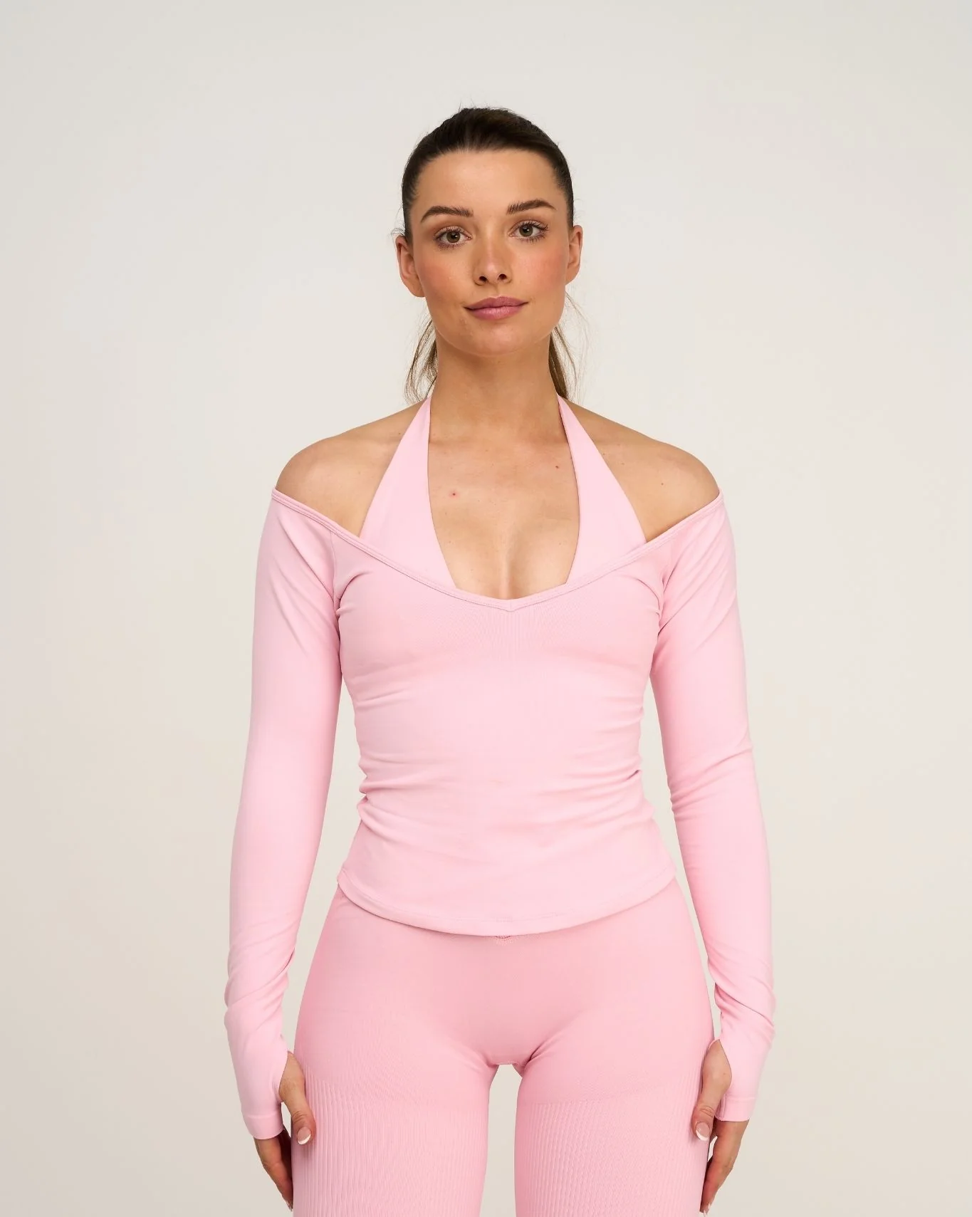 Elevate™ Sculpting Seamless V-Neck Top | Cotton Pink