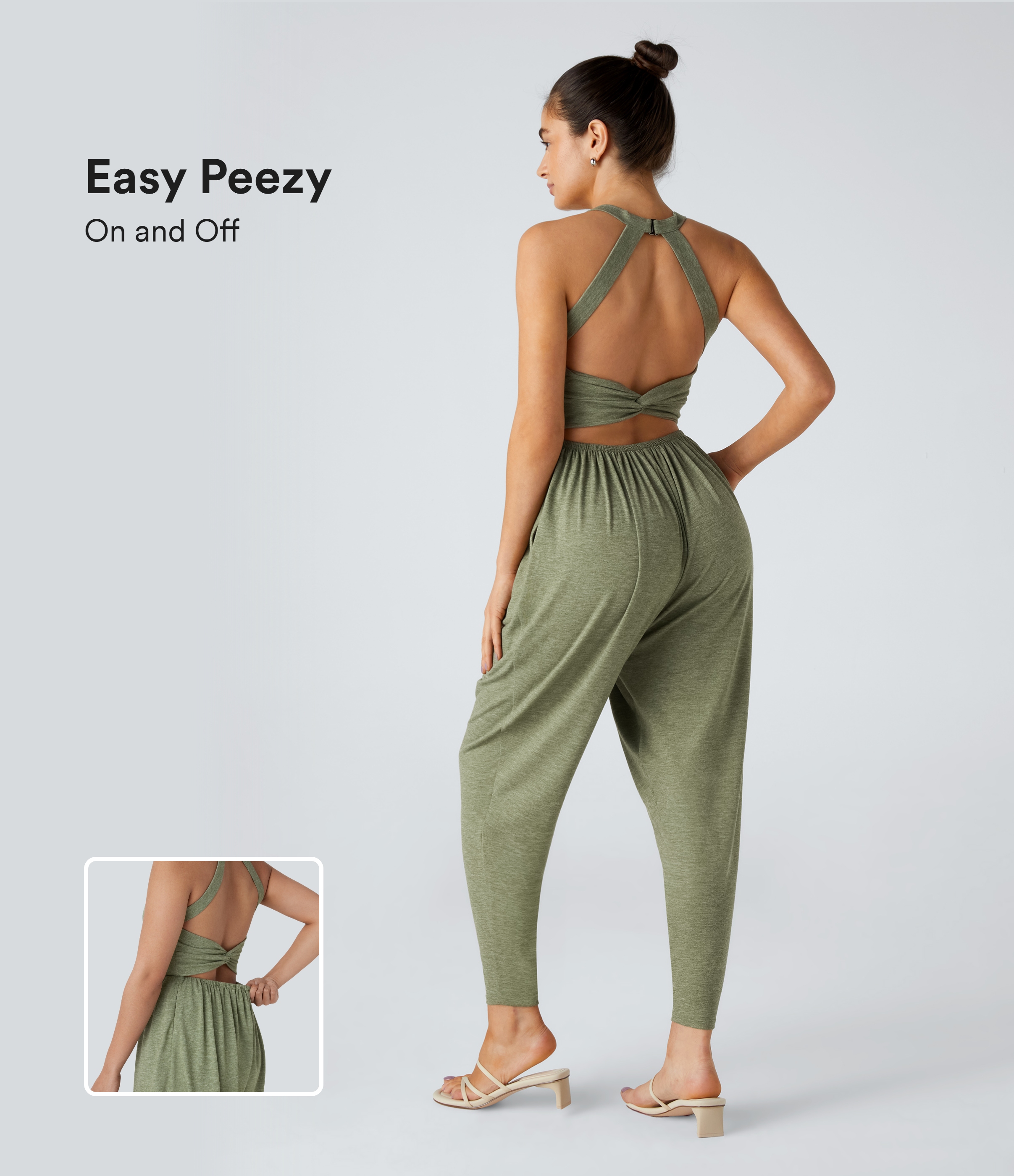 U Neck Pocket Harem Casual Jumpsuit-Easy Peezy Edition