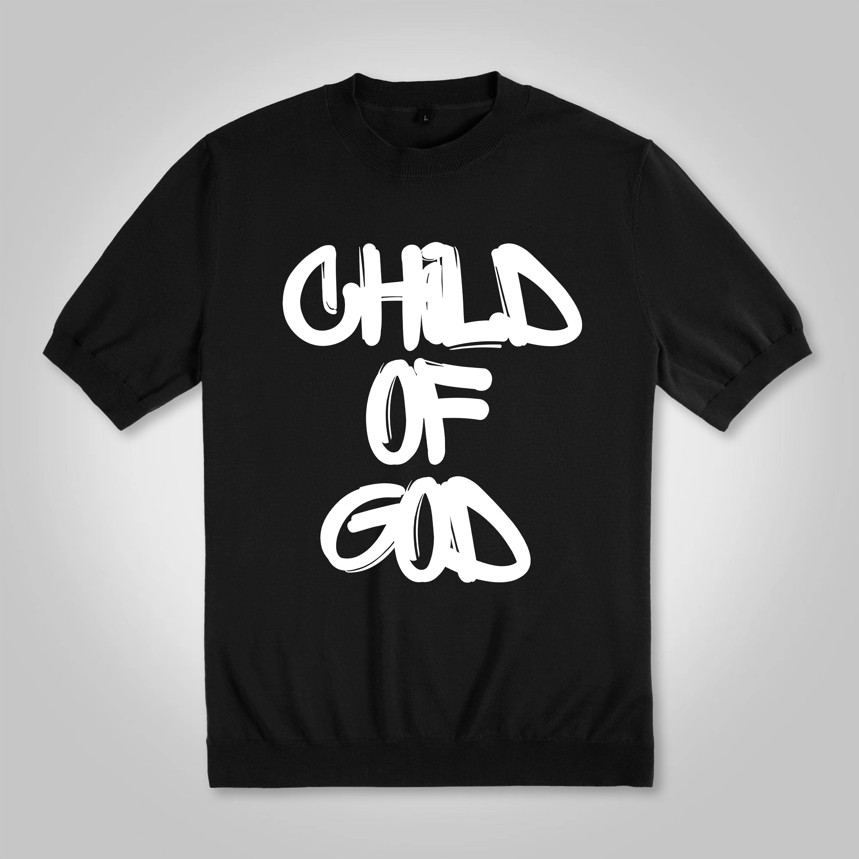Vintage Child Of God Print Printed Knitted T-shirt