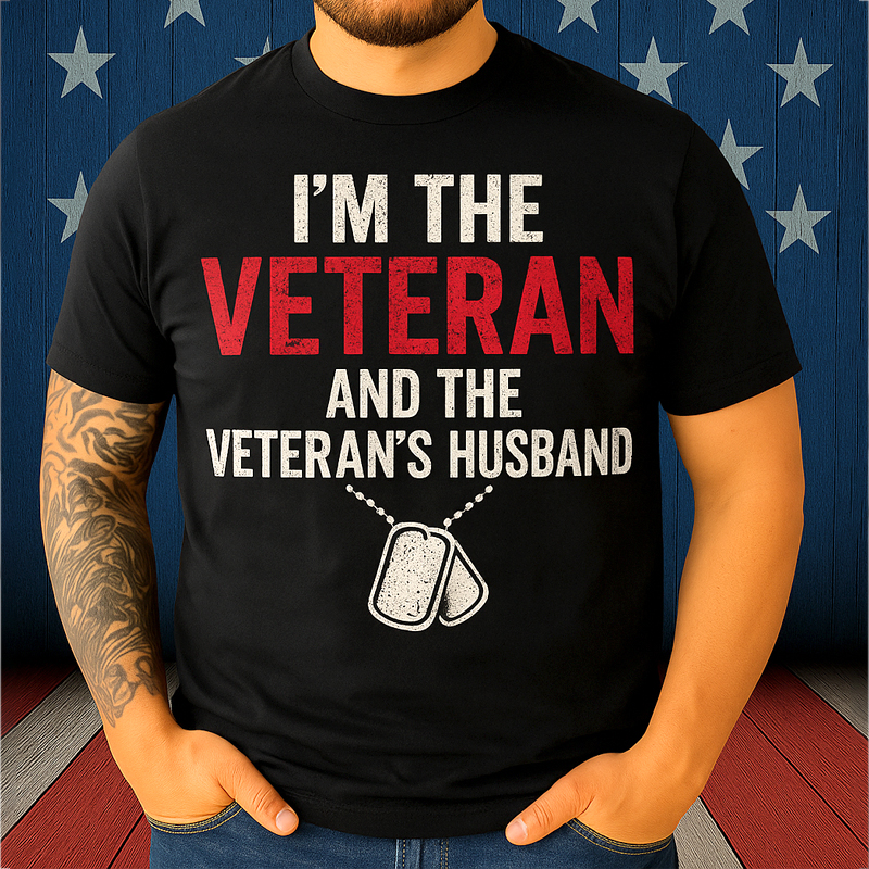U.S.Veteran Husband Casual Printed T-shirt