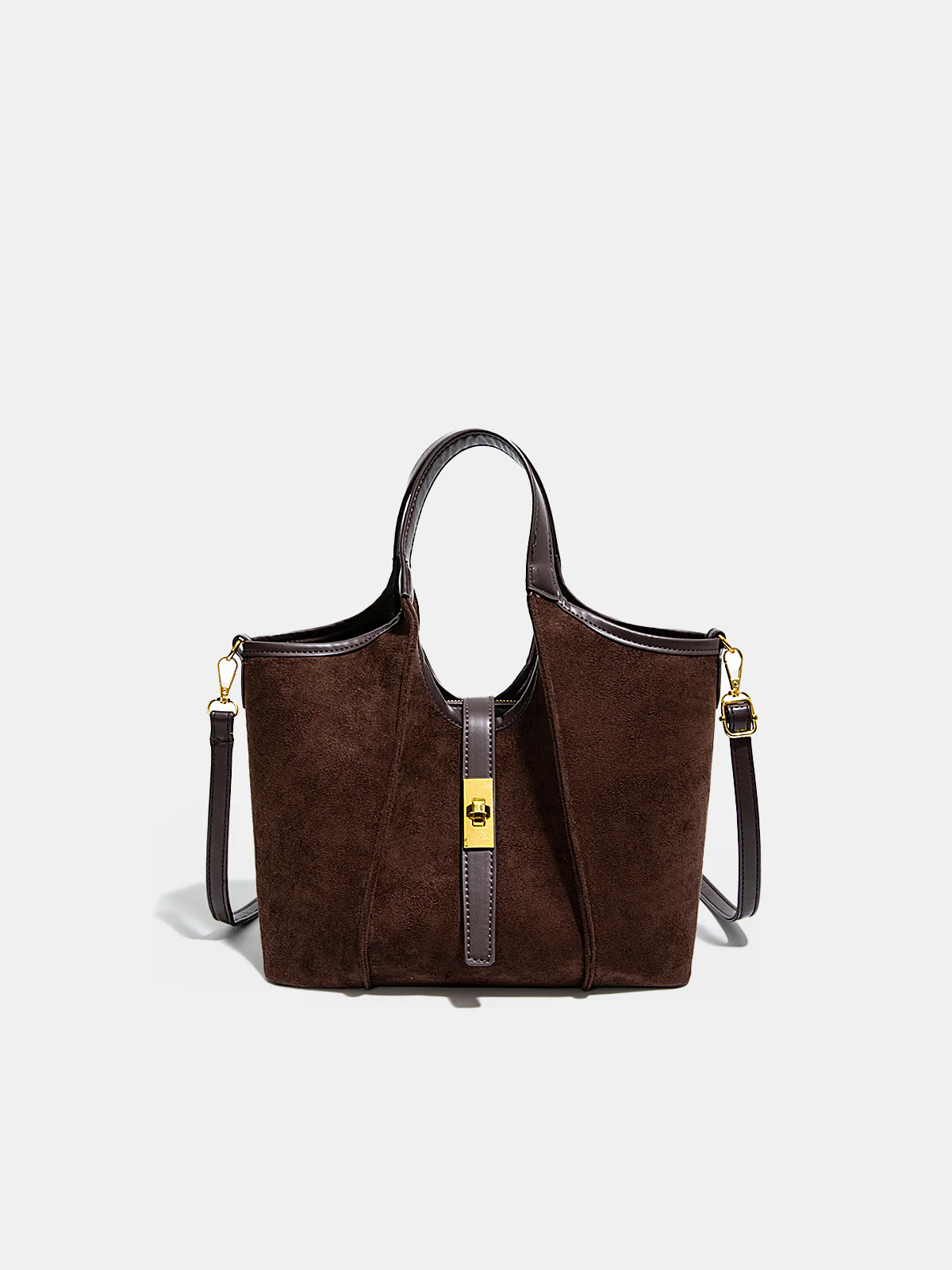 Vintage-Inspired Suede Top-Handle Bag