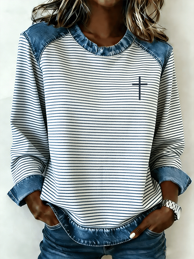 Women's casual sweatshirt with faith-inspired print
