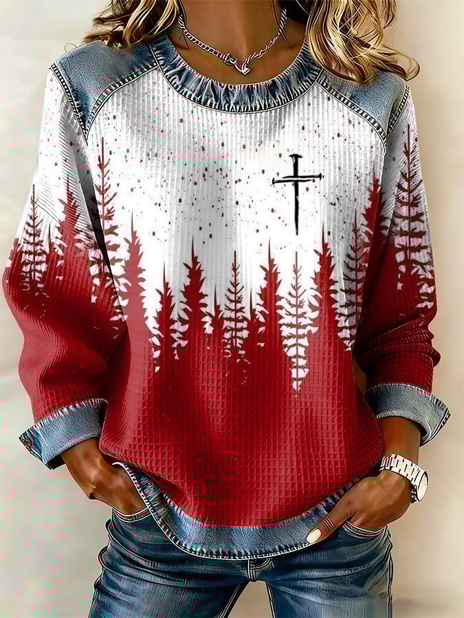 Women's Christmas Faith Print Sweatshirt